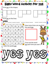 Sight Word yes